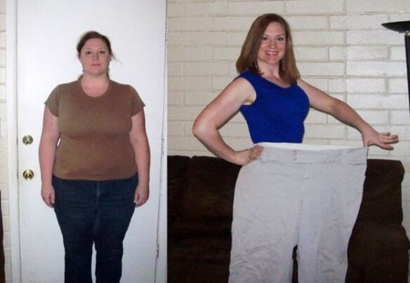 Femme avant et après avoir suivi un régime alimentaire